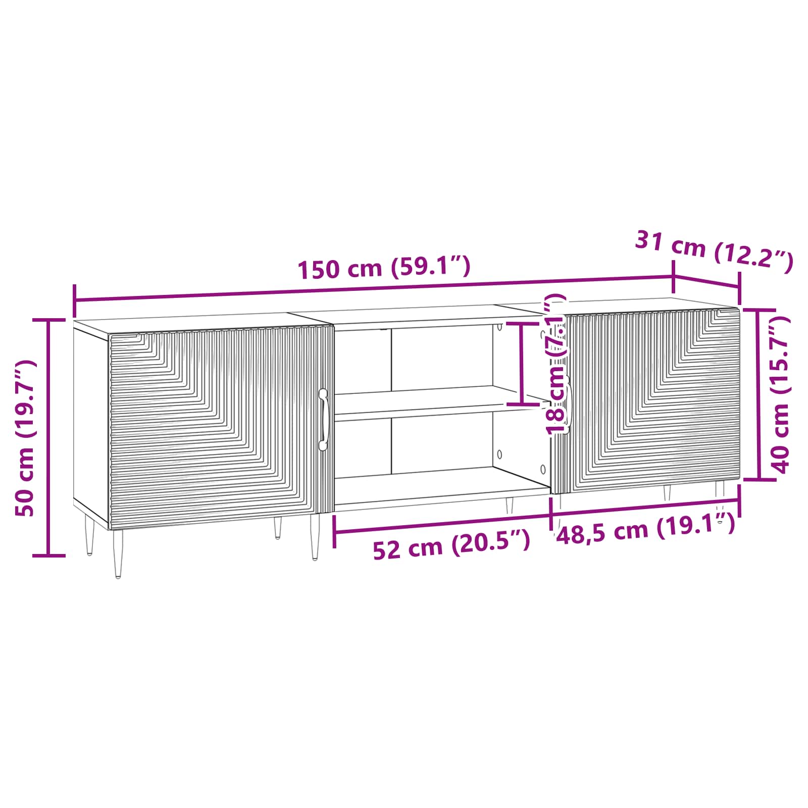 TV ormar Hrast artisan 150 x 31 x 50 cm Konstruirano drvo