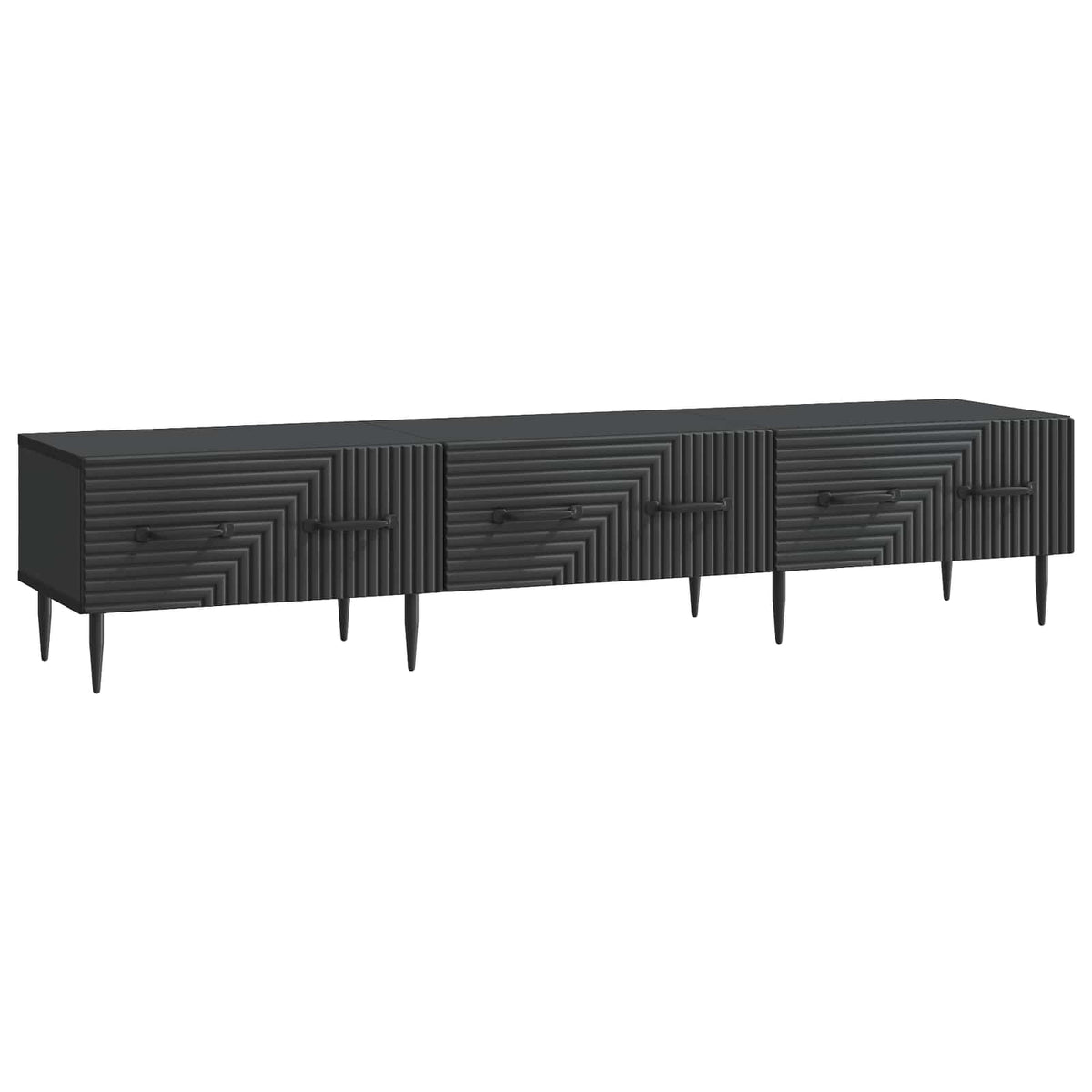 TV ormar s ladicama Crna 147 x 34,5 x 30 cm Konstruirano drvo