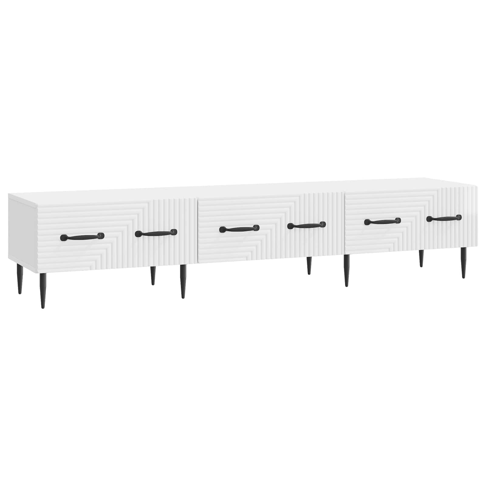 TV ormar s ladicama Bijela visokog sjaja 147 x 34,5 x 30 cm
