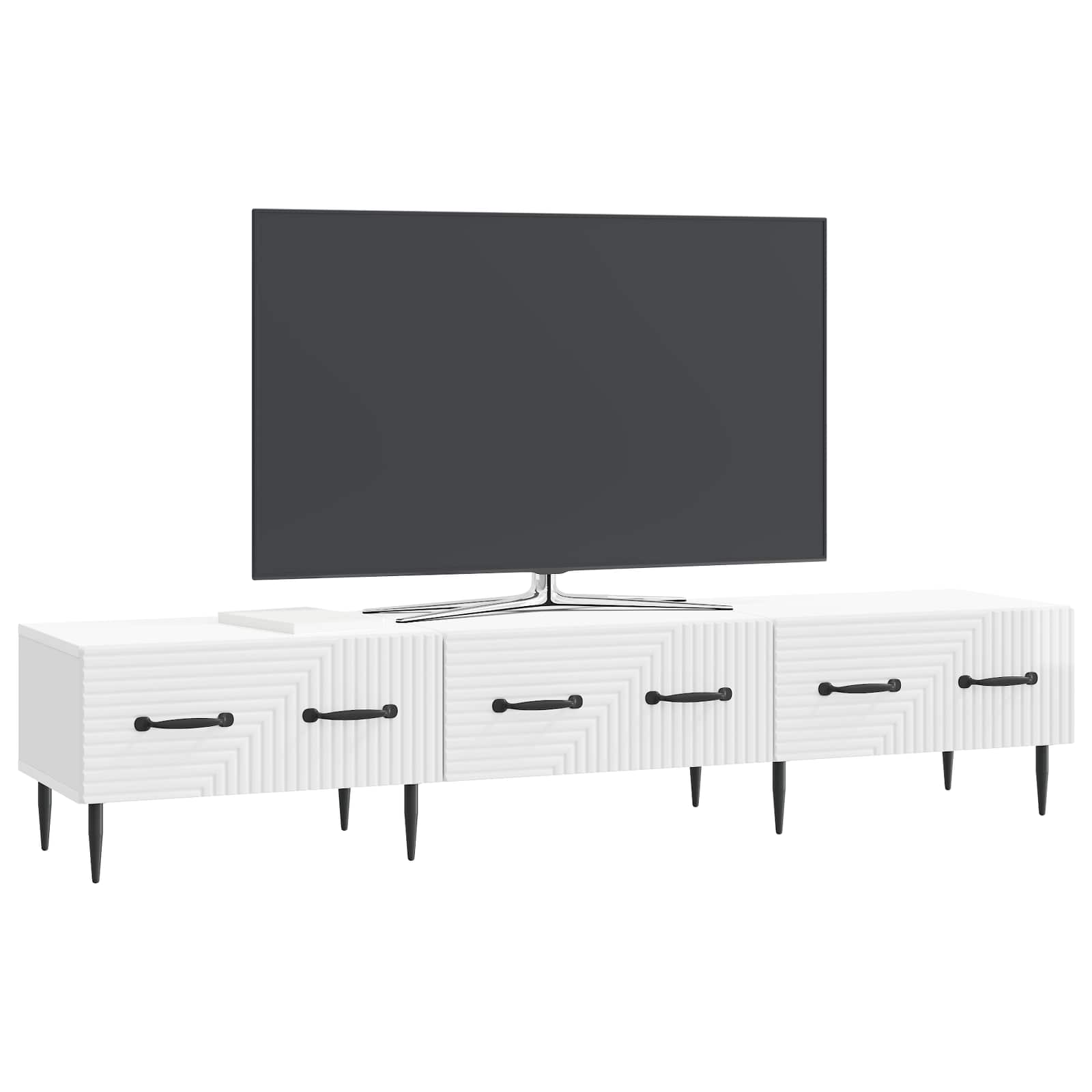 TV ormar s ladicama Bijela visokog sjaja 147 x 34,5 x 30 cm