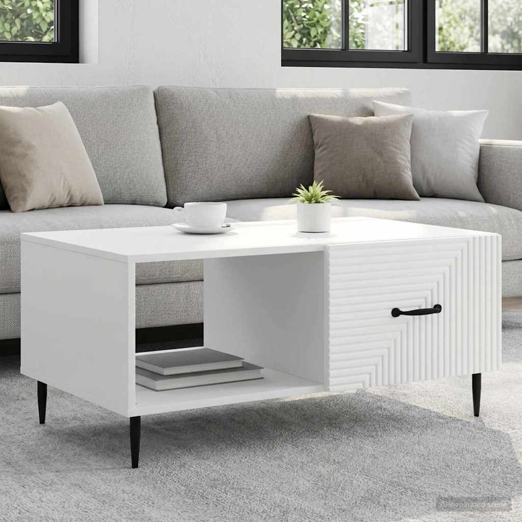 Kava Stol Bijela 90 x 50 x 40 cm Konstruirano drvo