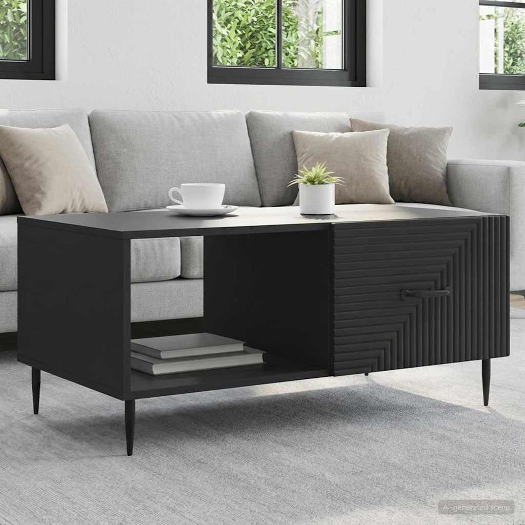 Kava Stol Crna 90 x 50 x 40 cm Konstruirano drvo