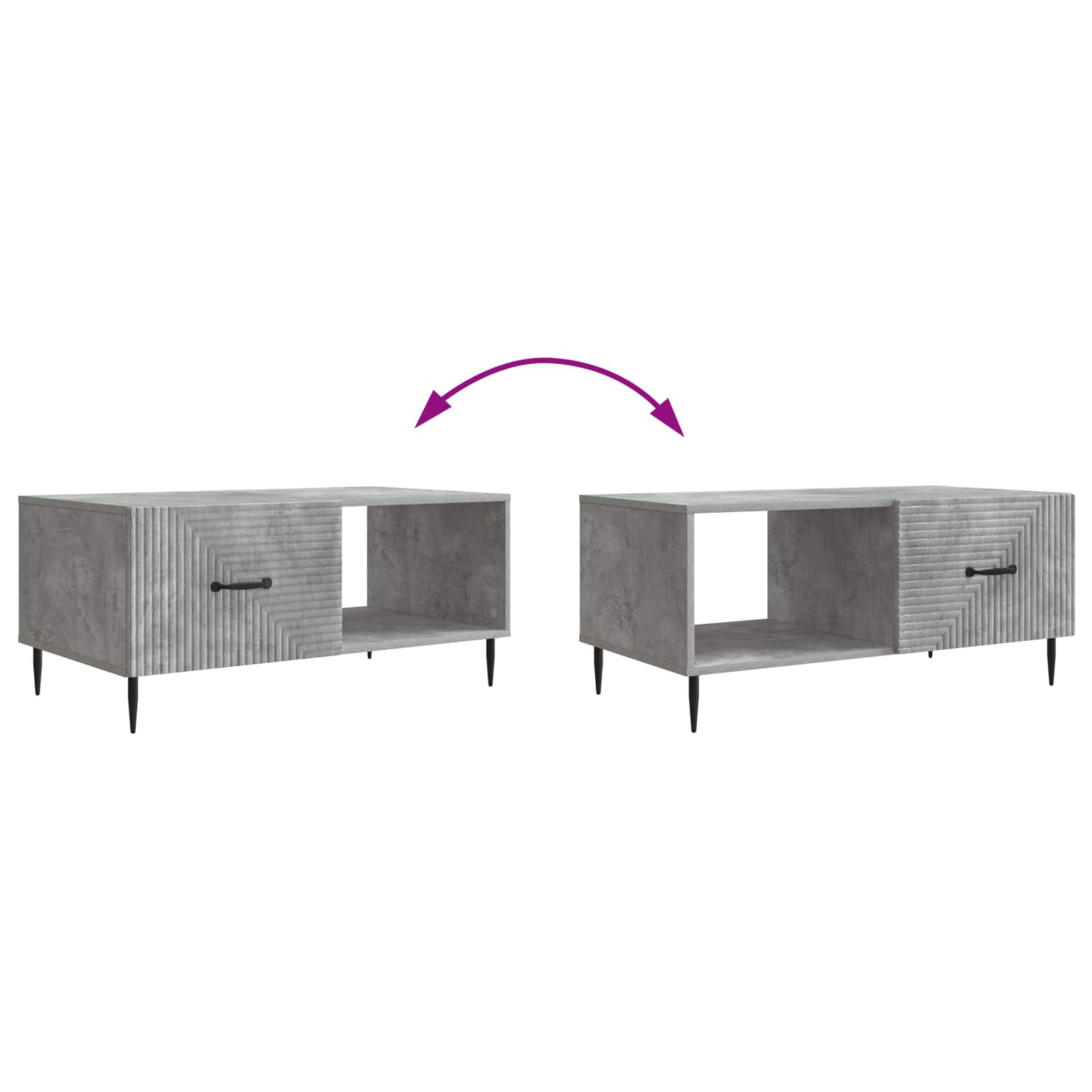 Kava Stol Betonska siva 90 x 50 x 40 cm Konstruirano drvo