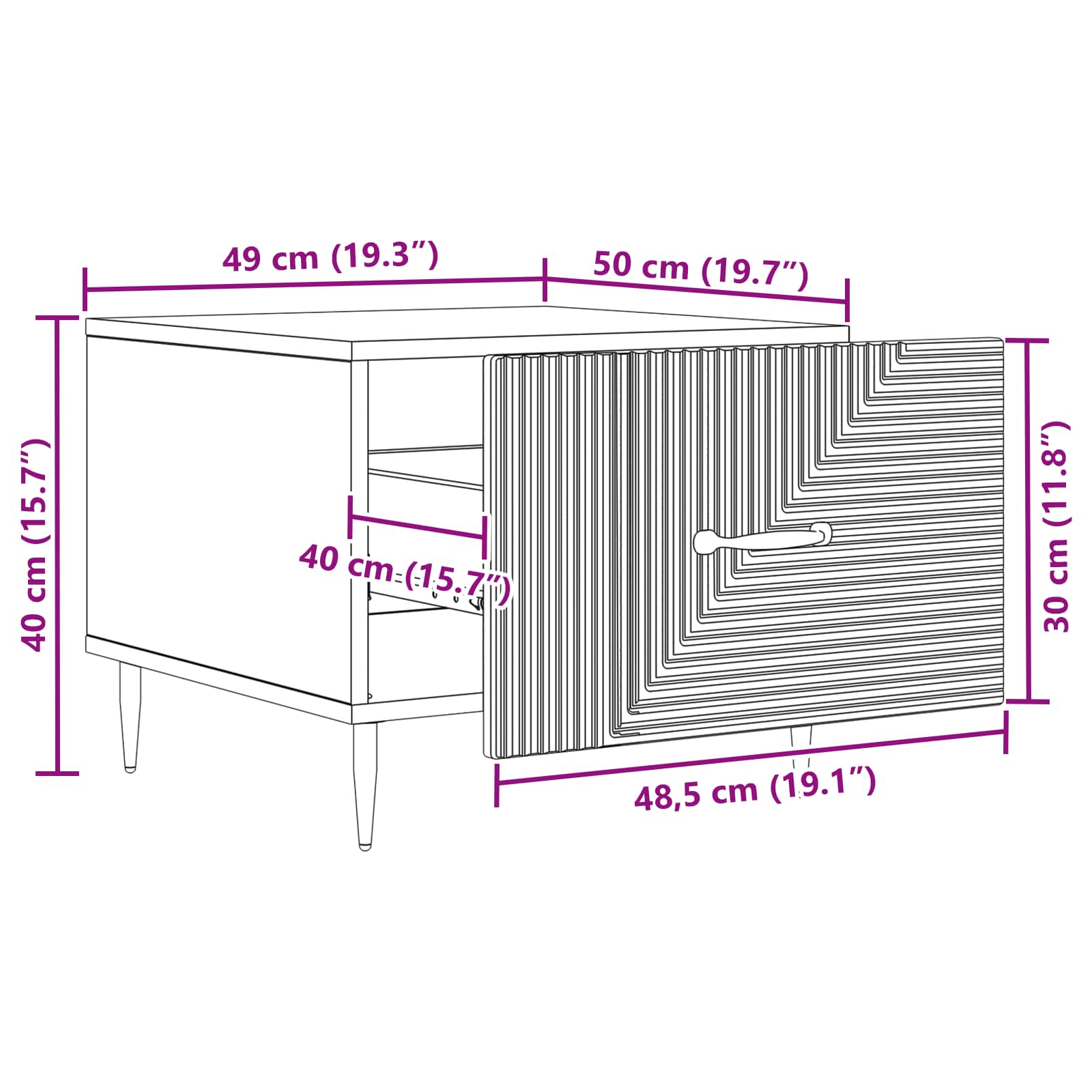 Kava Stol Betonska siva 49 x 50 x 40 cm Konstruirano drvo