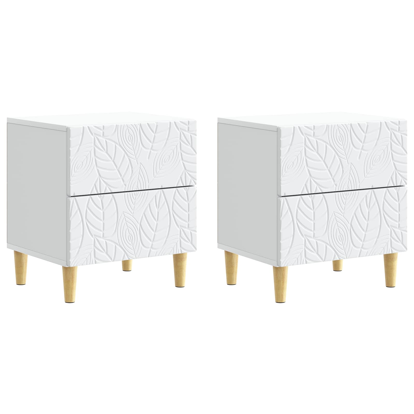 Noćni ormarić 2 pcs Bijela 43 x 34,5 x 48 cm Konstruirano drvo