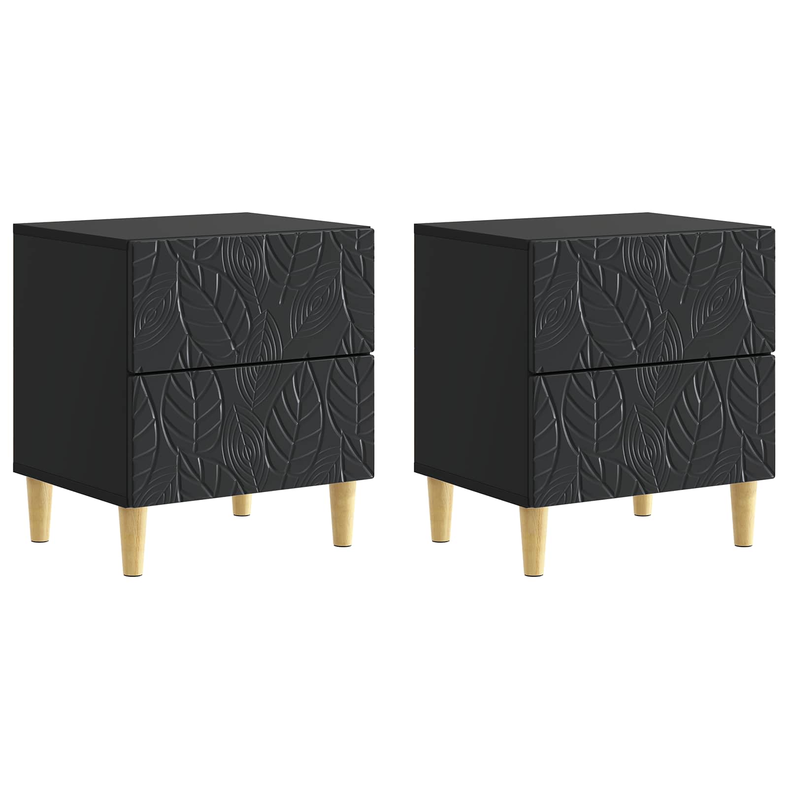 Noćni ormarić 2 pcs Crna 43 x 34,5 x 48 cm Konstruirano drvo