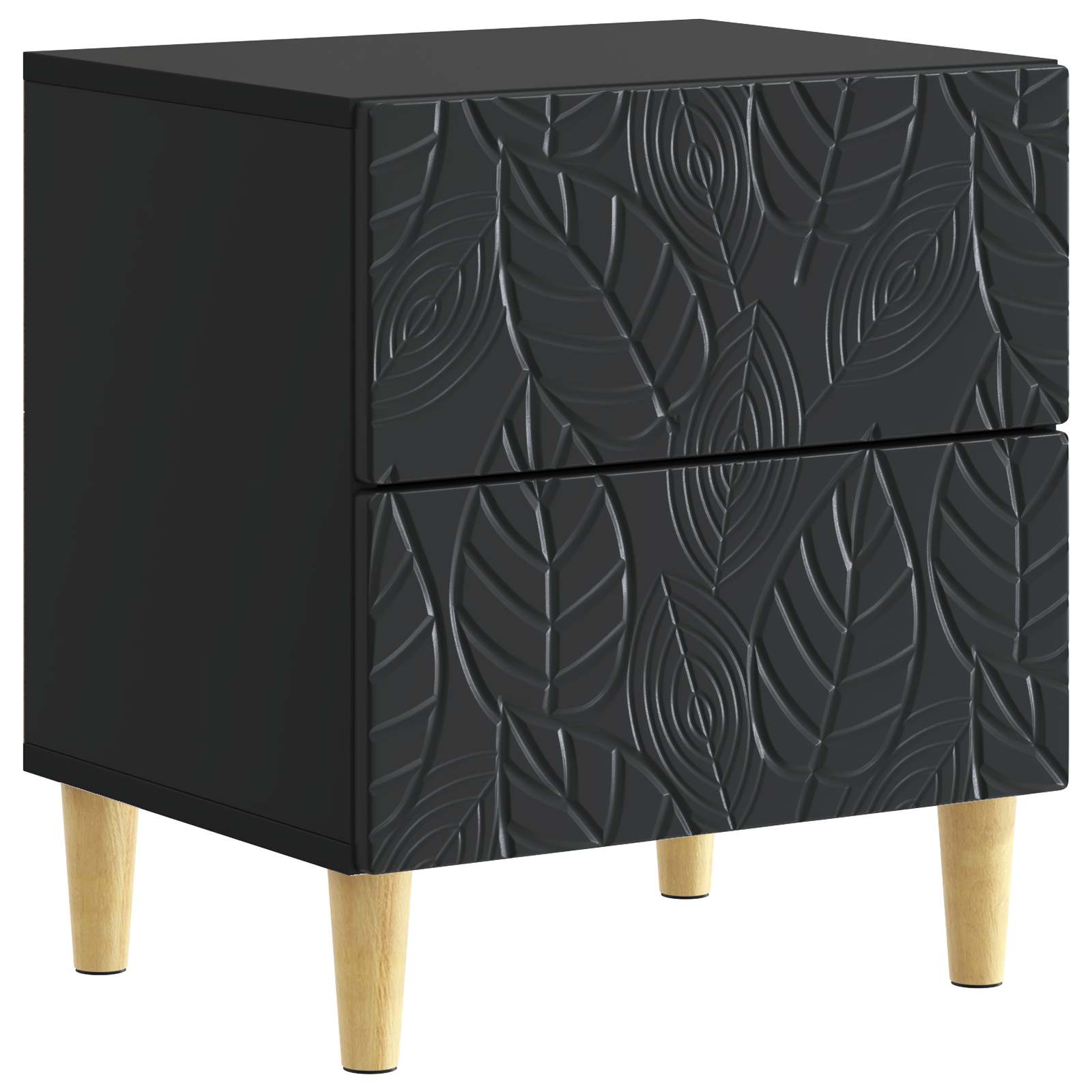 Noćni ormarić 2 pcs Crna 43 x 34,5 x 48 cm Konstruirano drvo