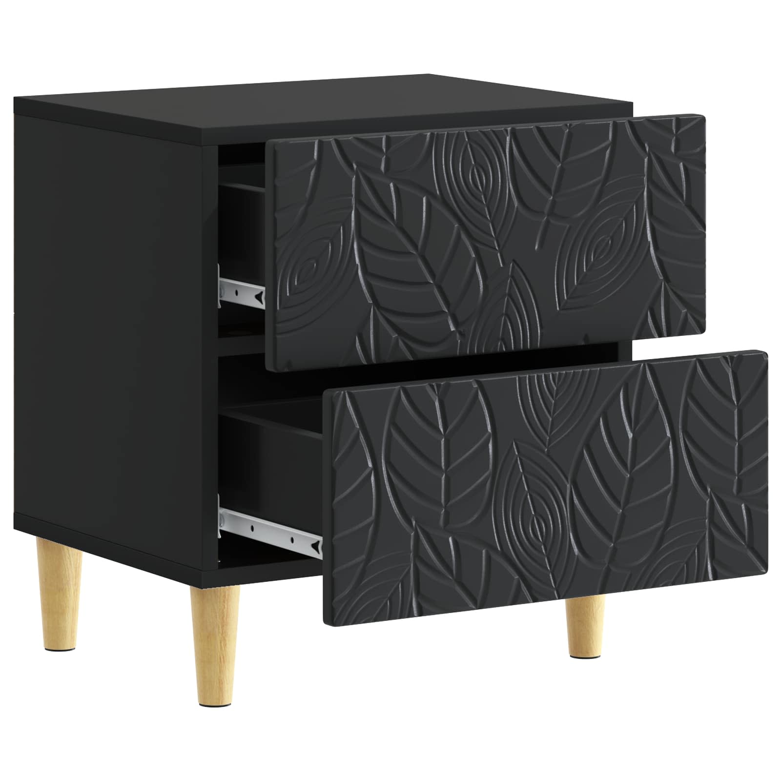 Noćni ormarić 2 pcs Crna 43 x 34,5 x 48 cm Konstruirano drvo