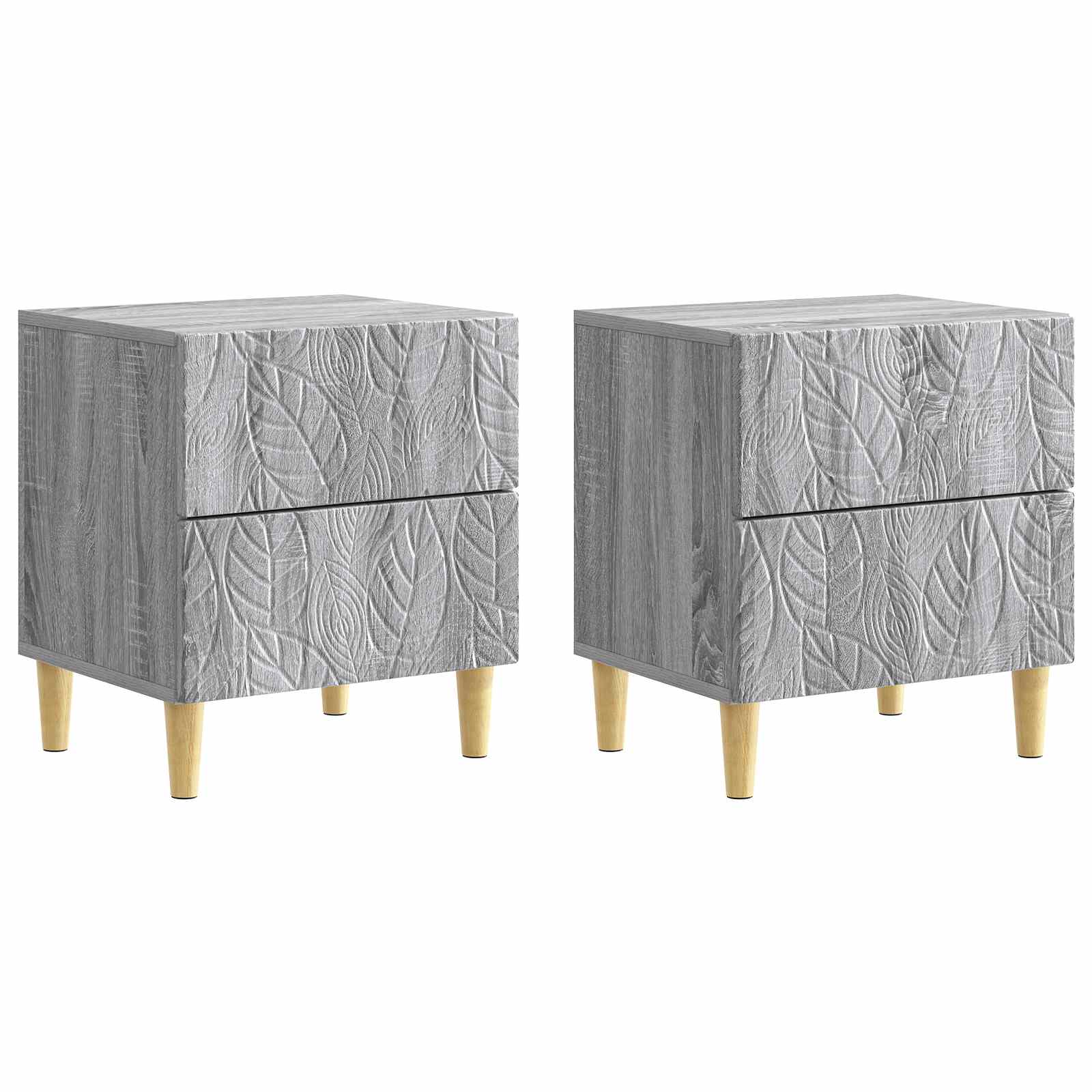 Noćni ormarić 2 pcs Siva Sonoma 43 x 34,5 x 48 cm