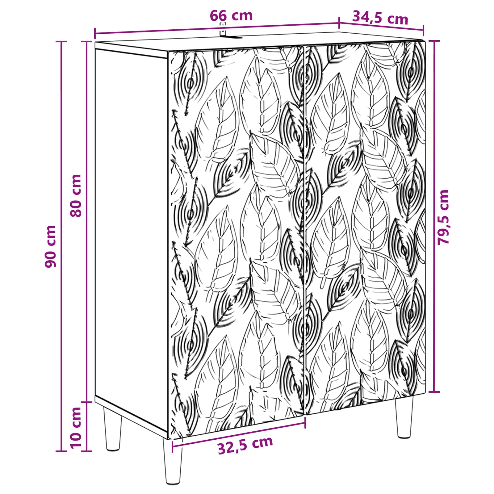 Postol Dimljeni hrast 66 x 34,5 x 90 cm Konstruirano drvo