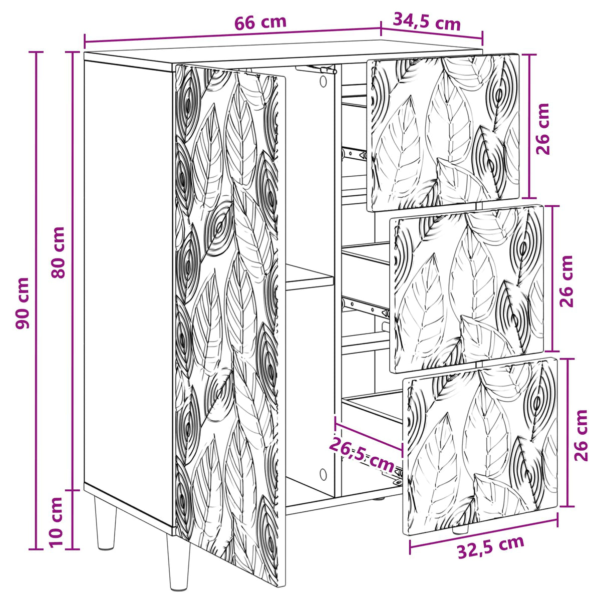 Kreveta Crna 66 x 34,5 x 90 cm Konstruirano drvo