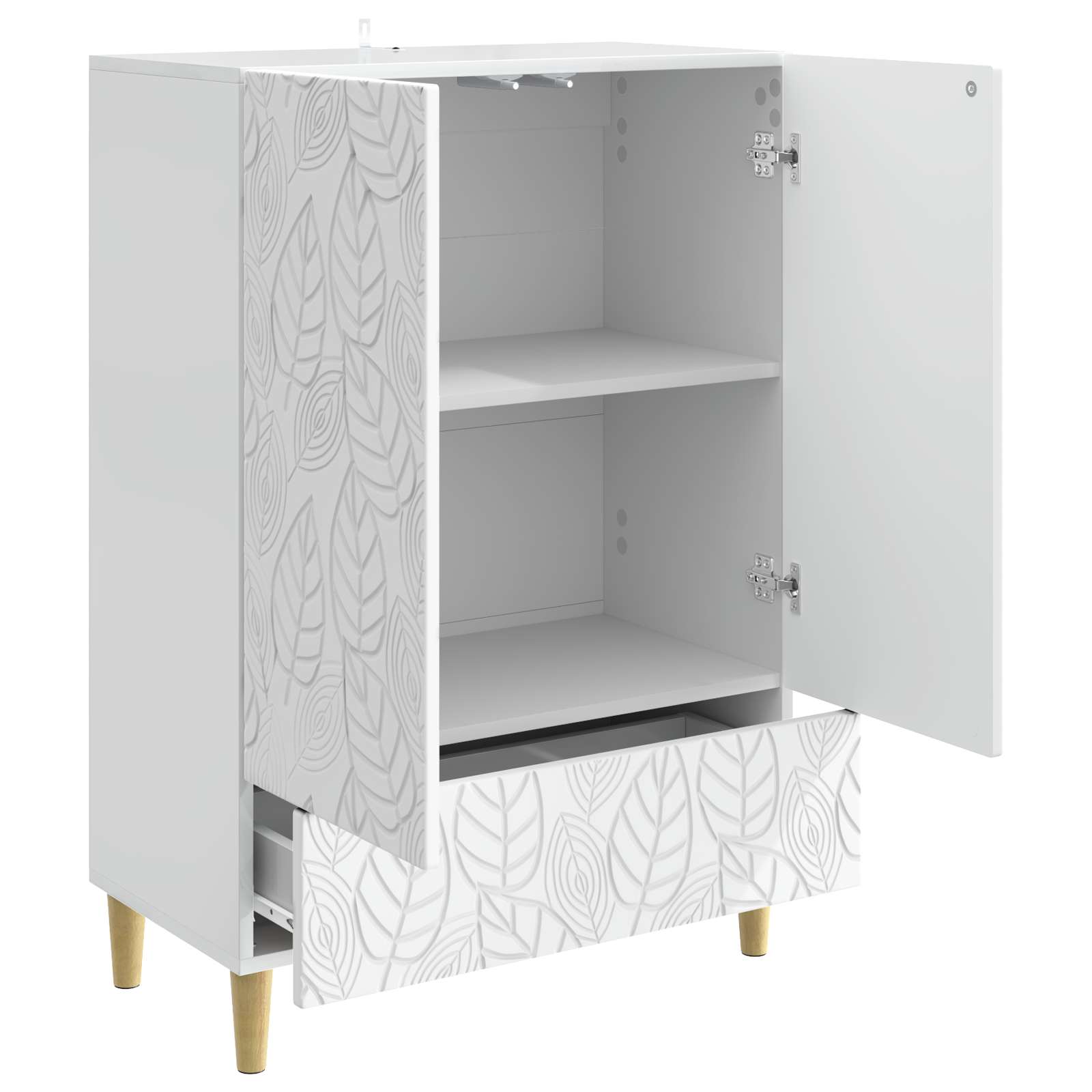 Kreveta Bijela visokog sjaja 66 x 34,5 x 95 cm