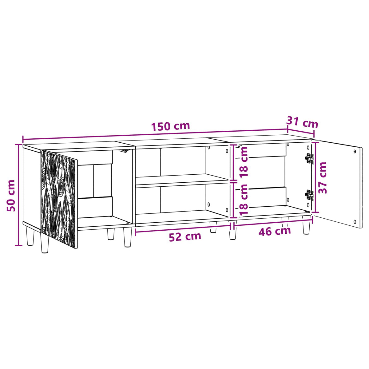TV ormar 150 x 31 x 50 cm Betonska siva Konstruirano drvo