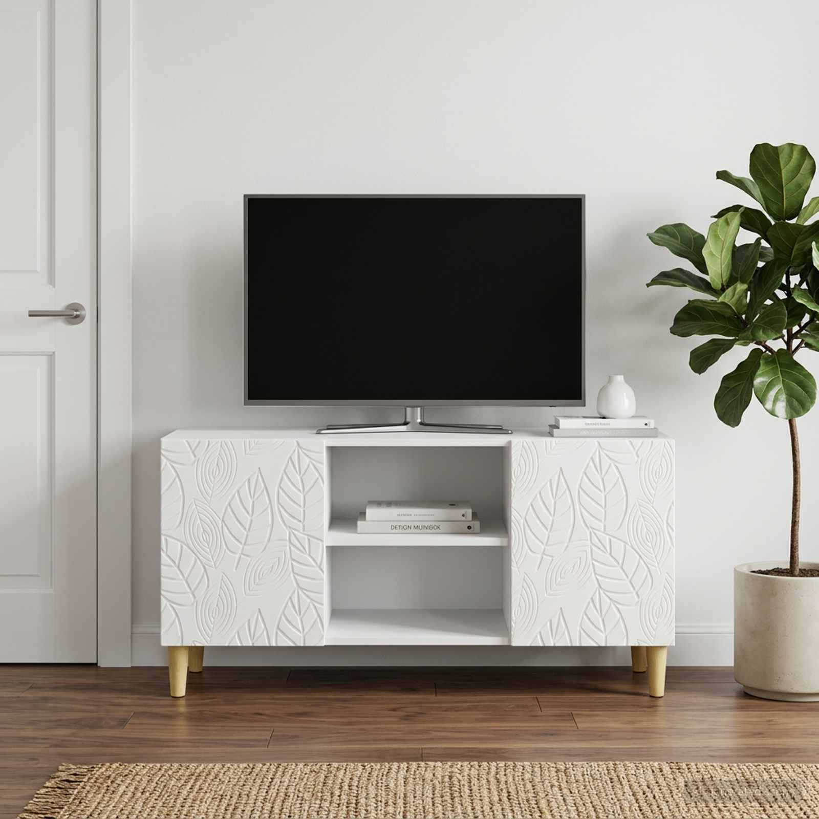 TV ormar 102 x 34,5 x 50 cm Bijela visokog sjaja