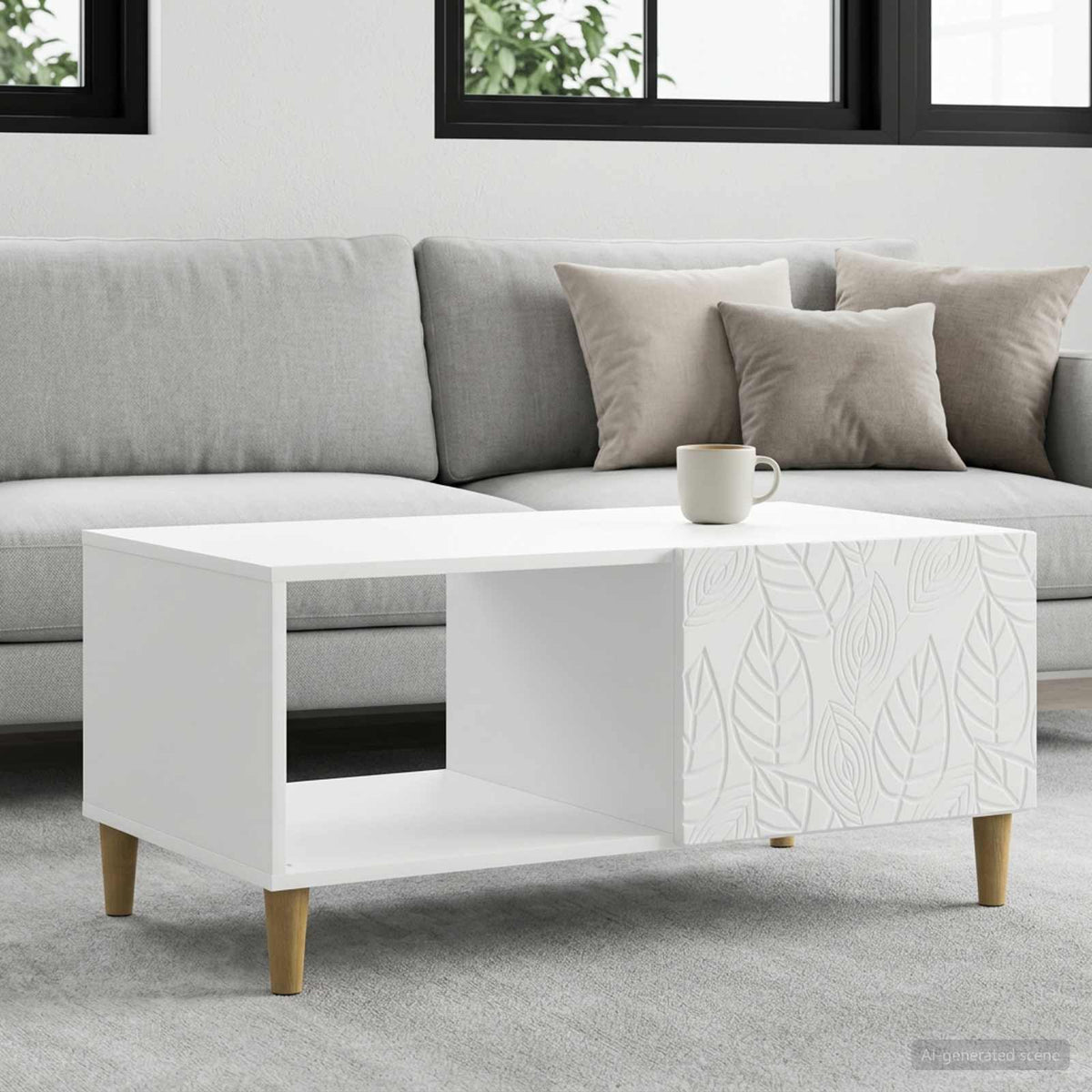Kava Stol Bijela 90 x 50 x 40 cm Konstruirano drvo