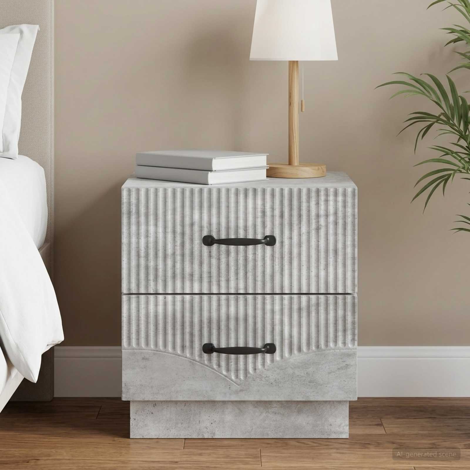 Noćni ormar Betonska siva 43 x 34,5 x 44,5 cm Konstruirano drvo