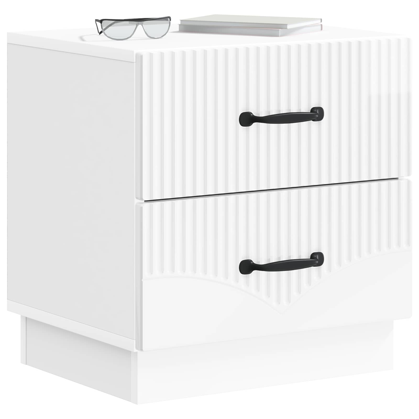 Noćni ormar s ladicama Bijela visokog sjaja 43 x 34,5 x 44,5 cm