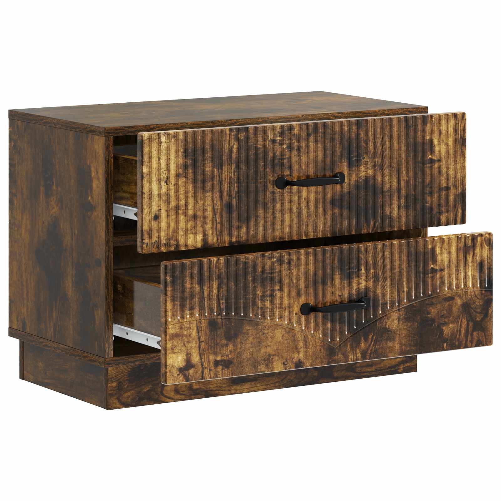Noćni ormar s ladicama Dimljeni hrast 62 x 34,5 x 44,5 cm