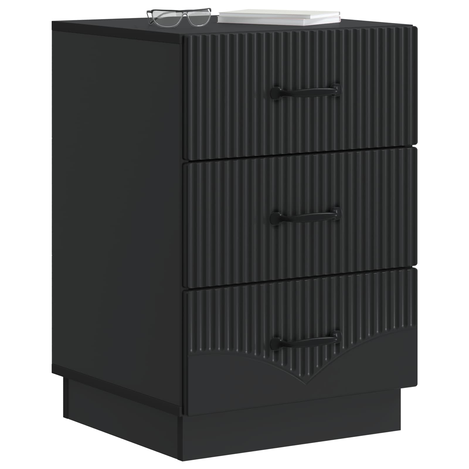 Noćni ormar s ladicama Crna 43 x 41 x 63,5 cm Konstruirano drvo