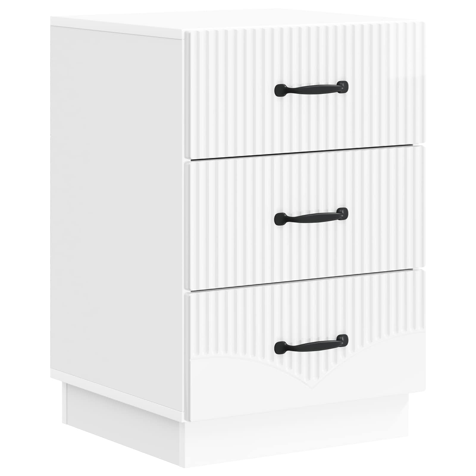 Noćni ormar s ladicama Bijela visokog sjaja 43 x 41 x 63,5 cm