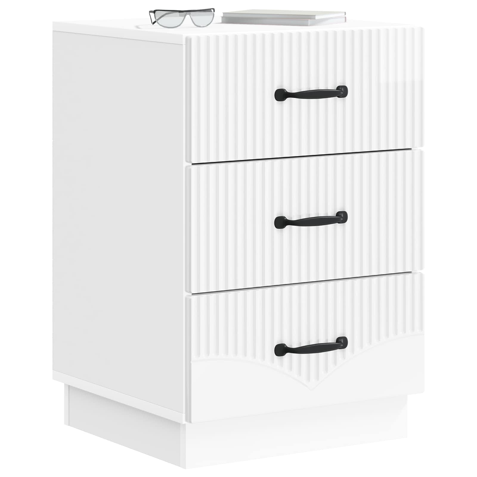 Noćni ormar s ladicama Bijela visokog sjaja 43 x 41 x 63,5 cm