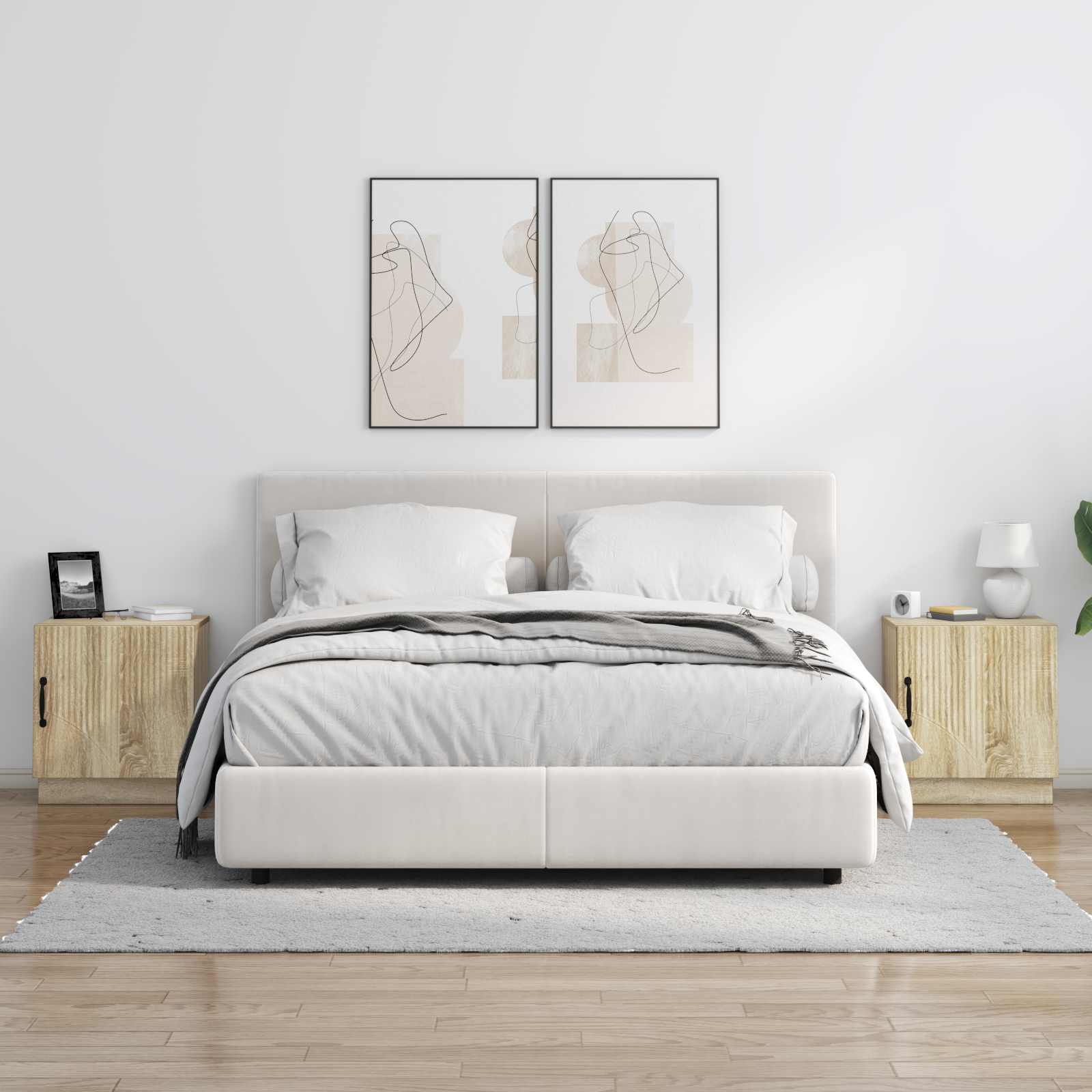 Noćni ormarić 2 pcs Hrast sonoma 43 x 34,5 x 47 cm
