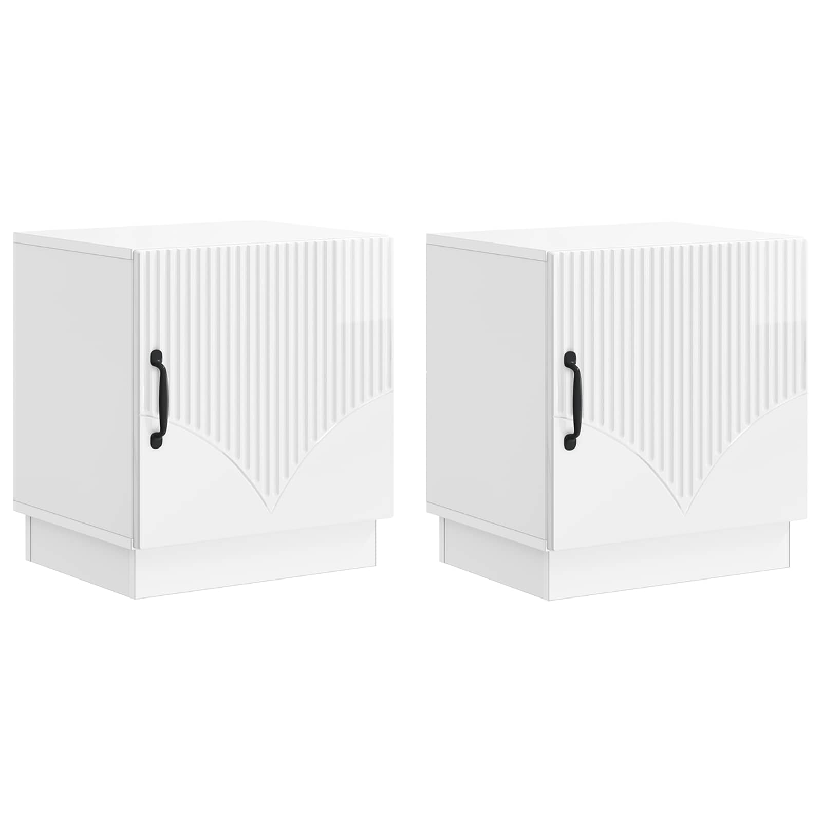 Noćni ormarić 2 pcs Bijela visokog sjaja 43 x 34,5 x 47 cm