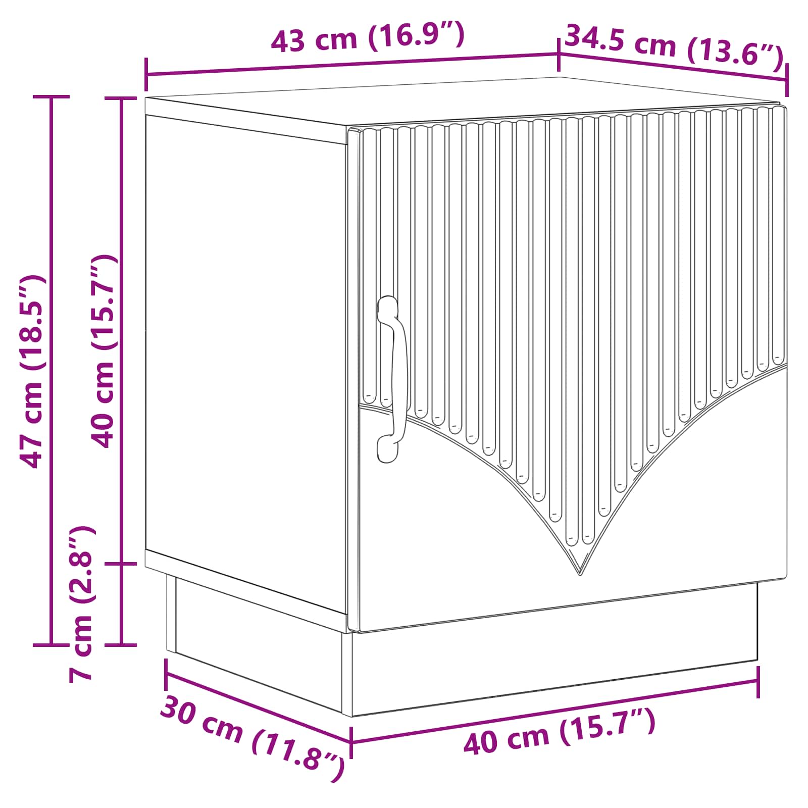 Noćni ormarić 2 pcs Siva Sonoma 43 x 34,5 x 47 cm
