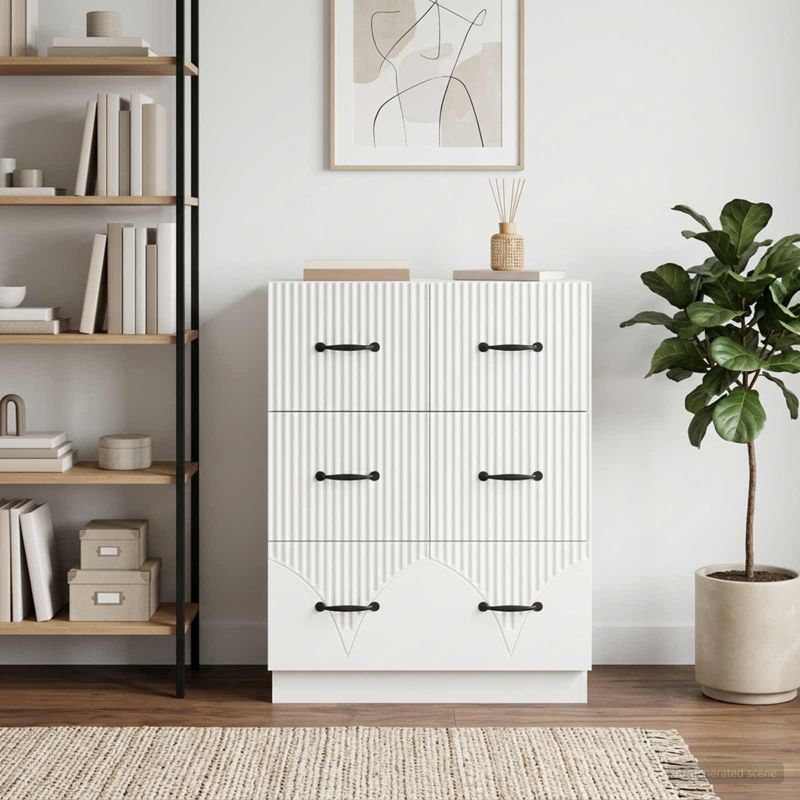 Ormar s ladicama Bijela 66 x 34,5 x 87 cm Konstruirano drvo