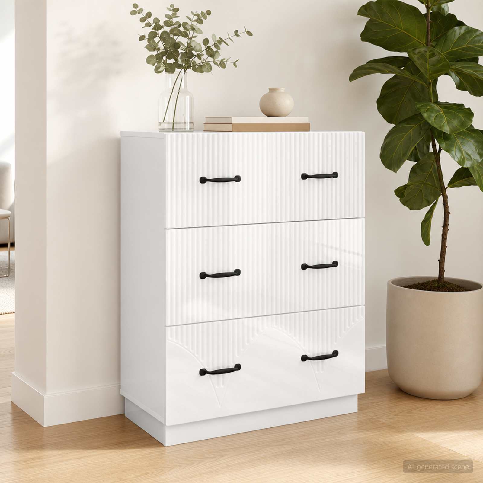 Ormar s ladicama Bijela 66 x 34,5 x 87 cm Konstruirano drvo