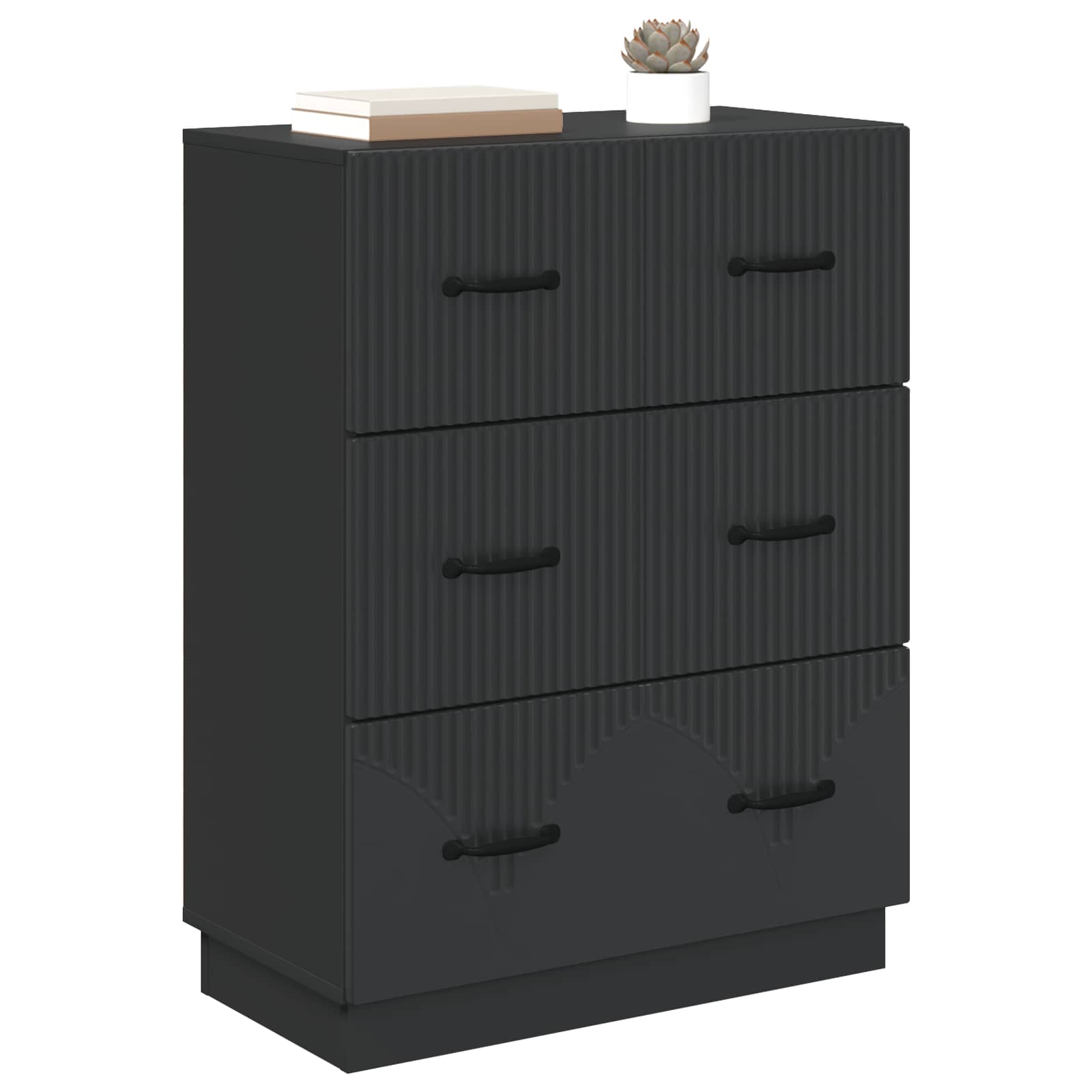 Ormar s ladicama Crna 66 x 34,5 x 87 cm Konstruirano drvo