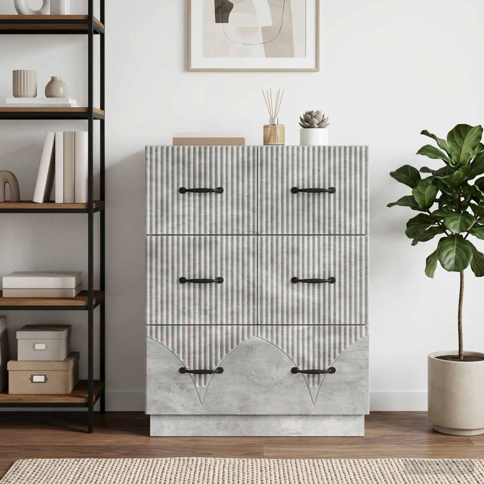 Ormar s ladicama Betonska siva 66 x 34,5 x 87 cm