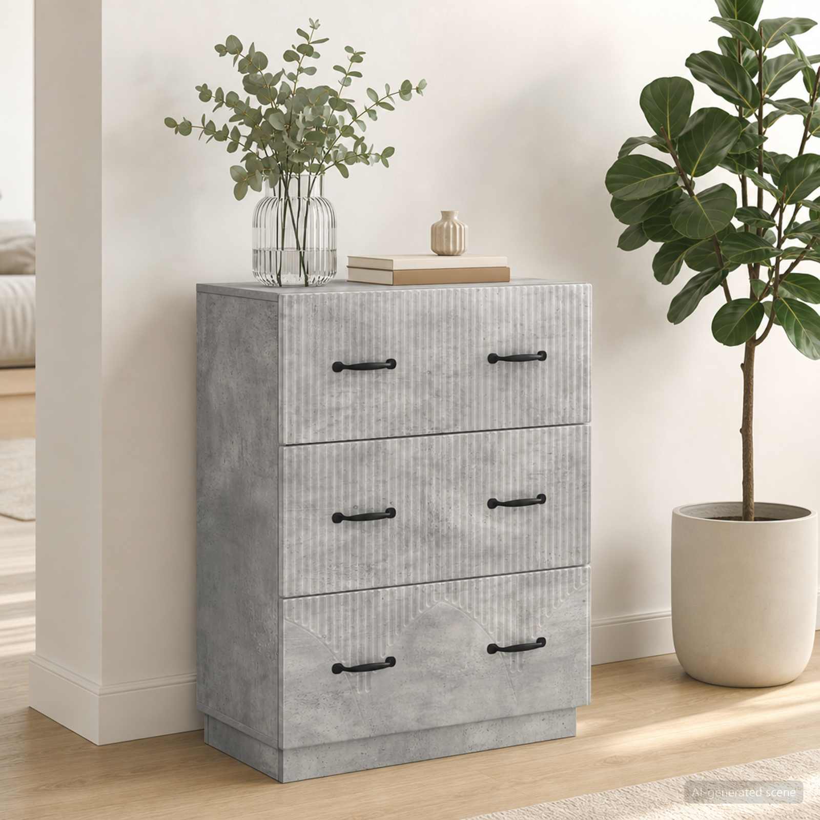 Ormar s ladicama Betonska siva 66 x 34,5 x 87 cm