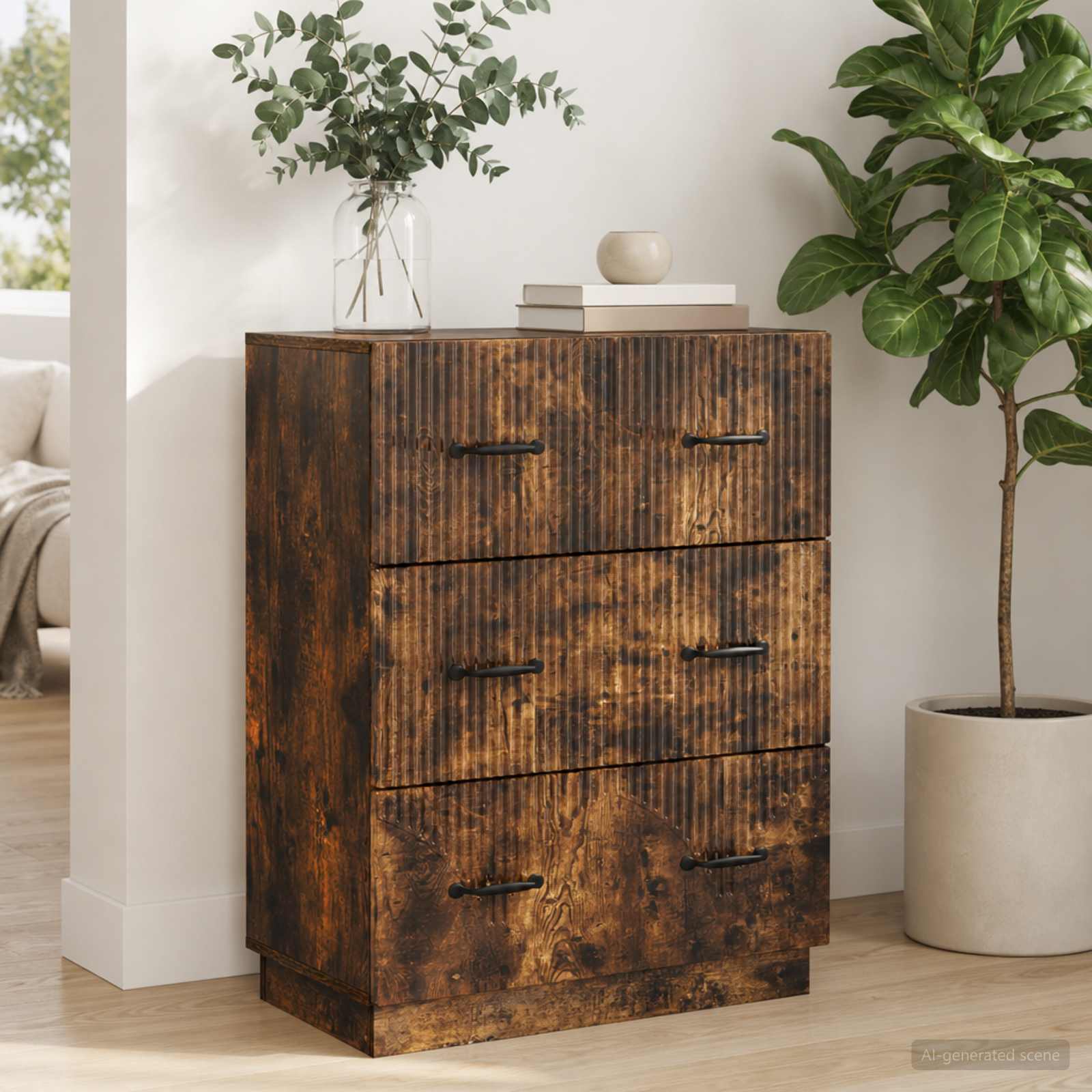 Ormar s ladicama Dimljeni hrast 66 x 34,5 x 87 cm