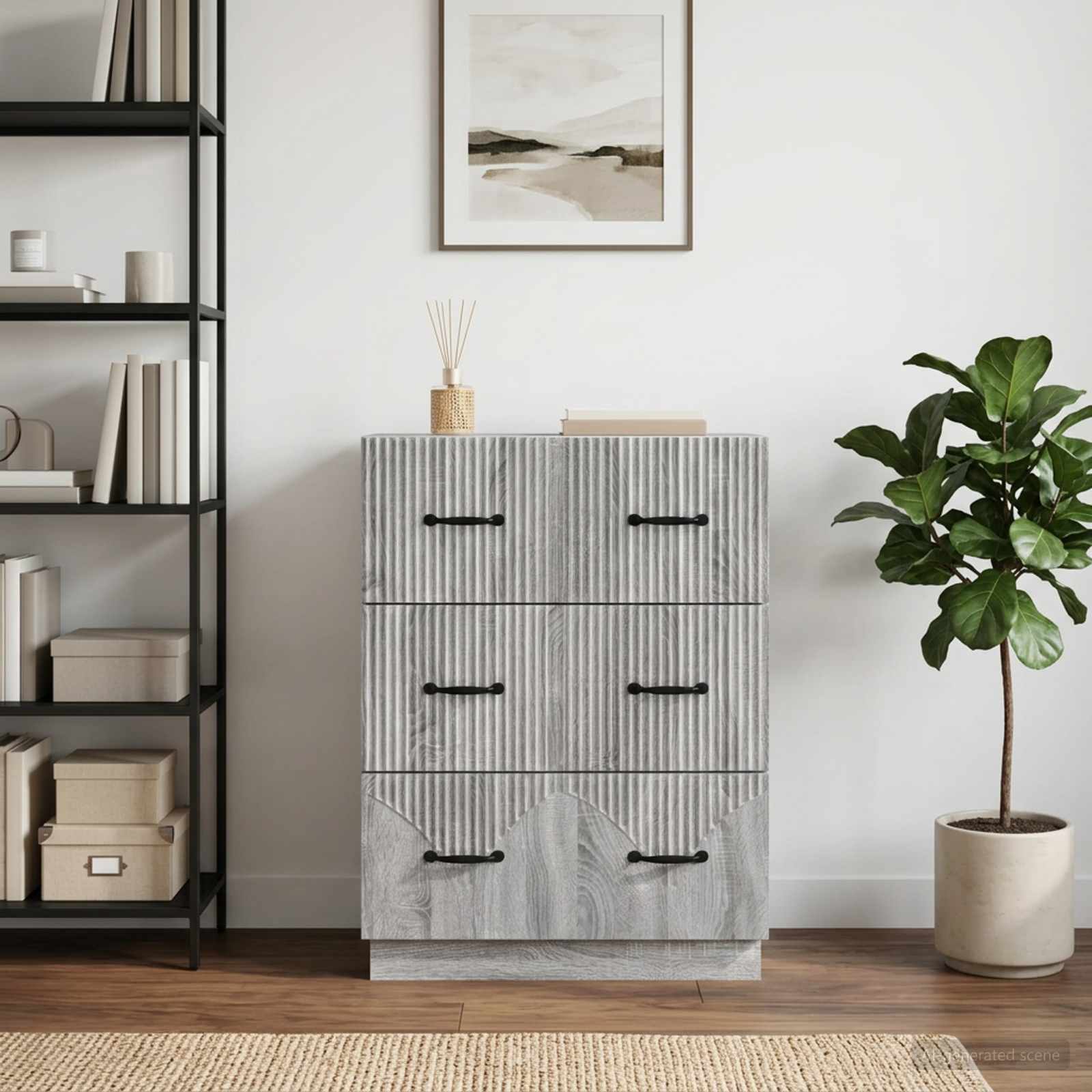 Ormar s ladicama Siva sonoma 66 x 34,5 x 87 cm