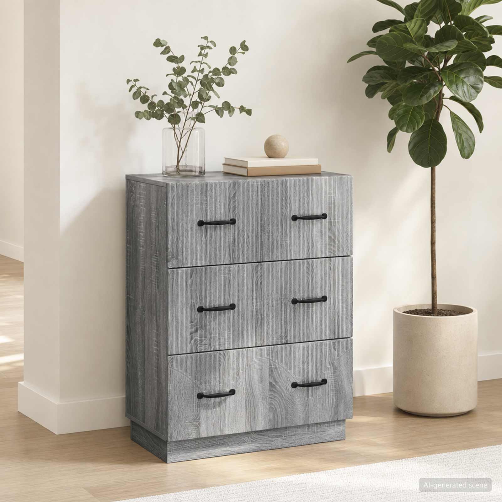 Ormar s ladicama Siva sonoma 66 x 34,5 x 87 cm