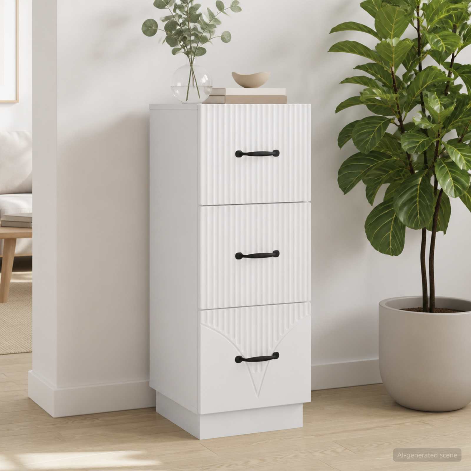 Ormar s ladicama Bijela 33 x 34,5 x 87 cm Konstruirano drvo