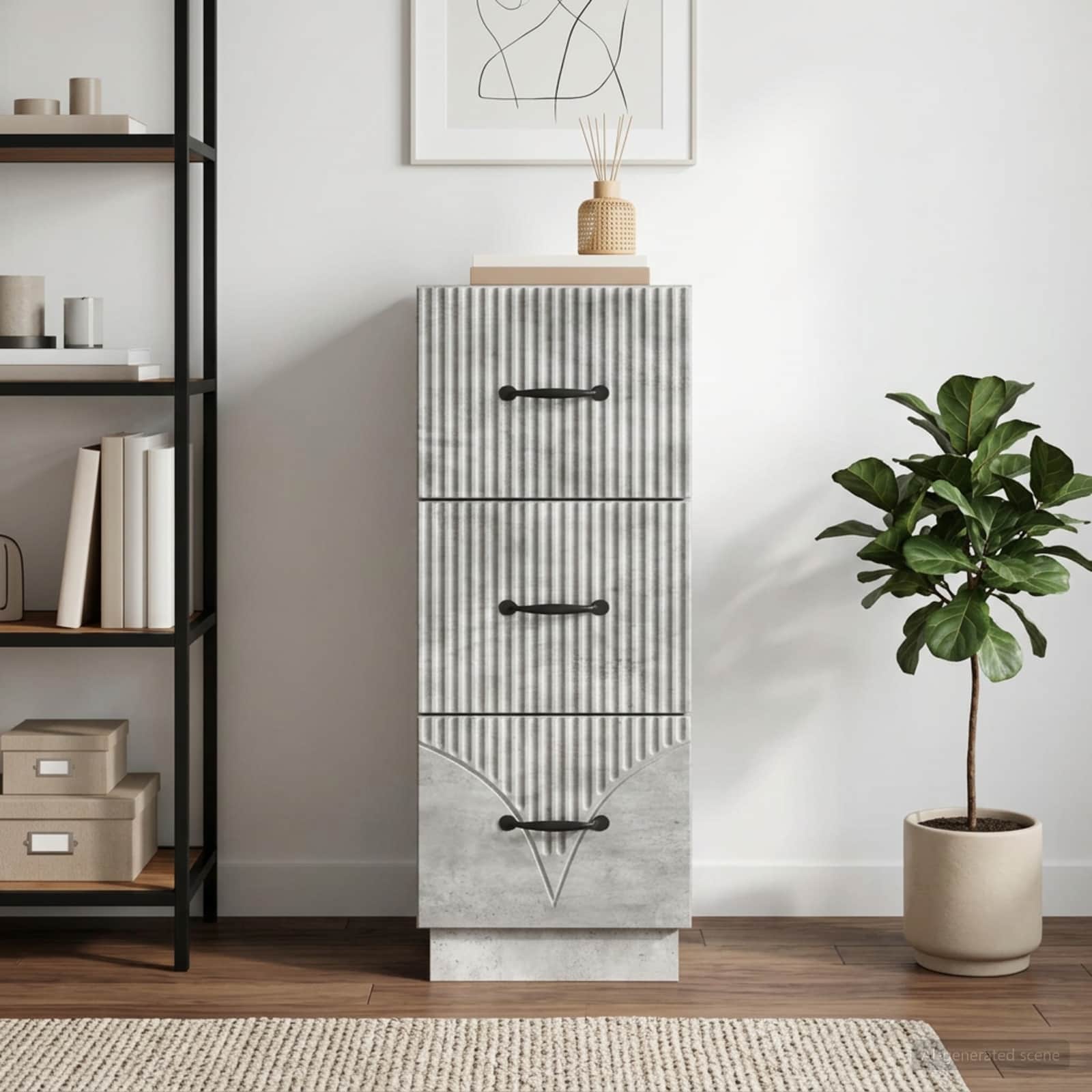 Ormar s ladicama Betonska siva 33 x 34,5 x 87 cm