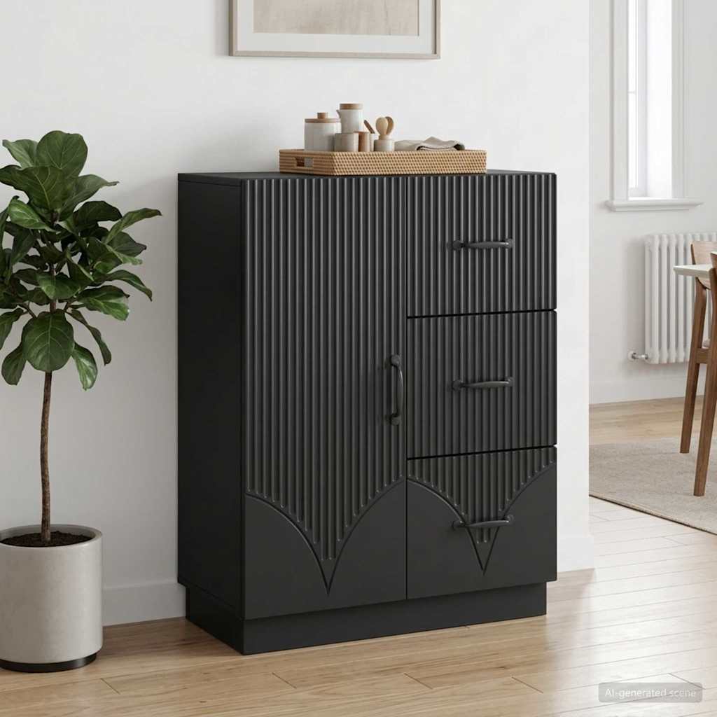 Kreveta s ladicama Crna 66 x 34,5 x 87 cm Konstruirano drvo