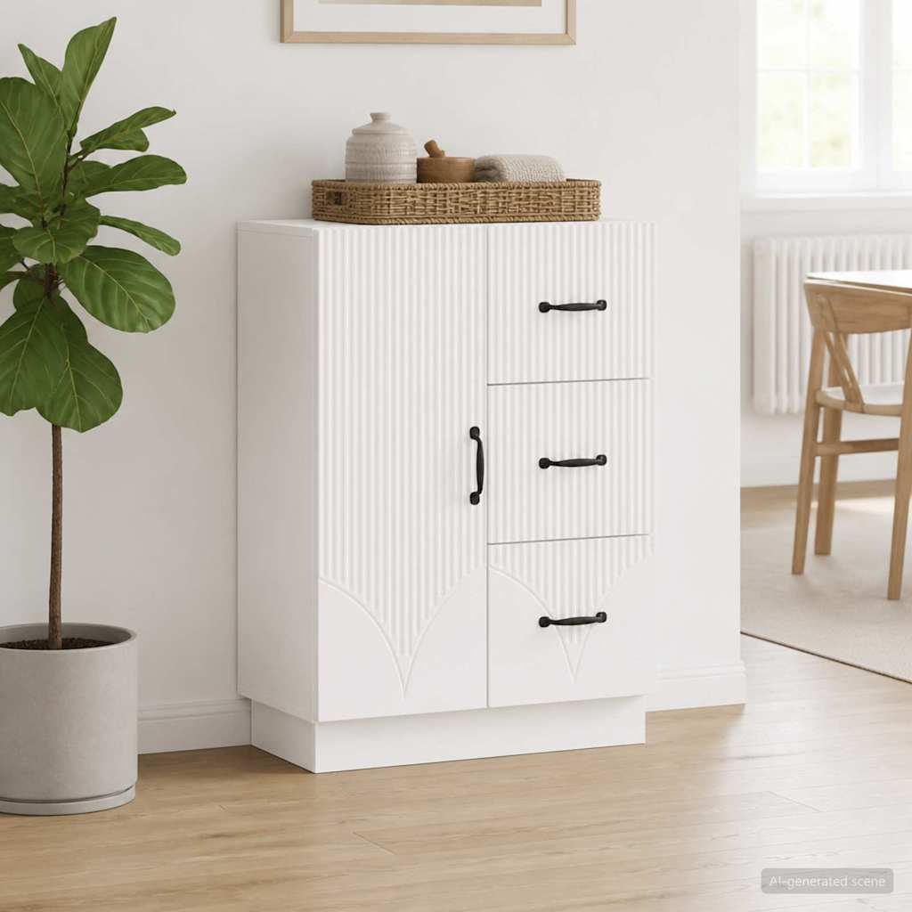 Kreveta s ladicama Bijela visokog sjaja 66 x 34,5 x 87 cm