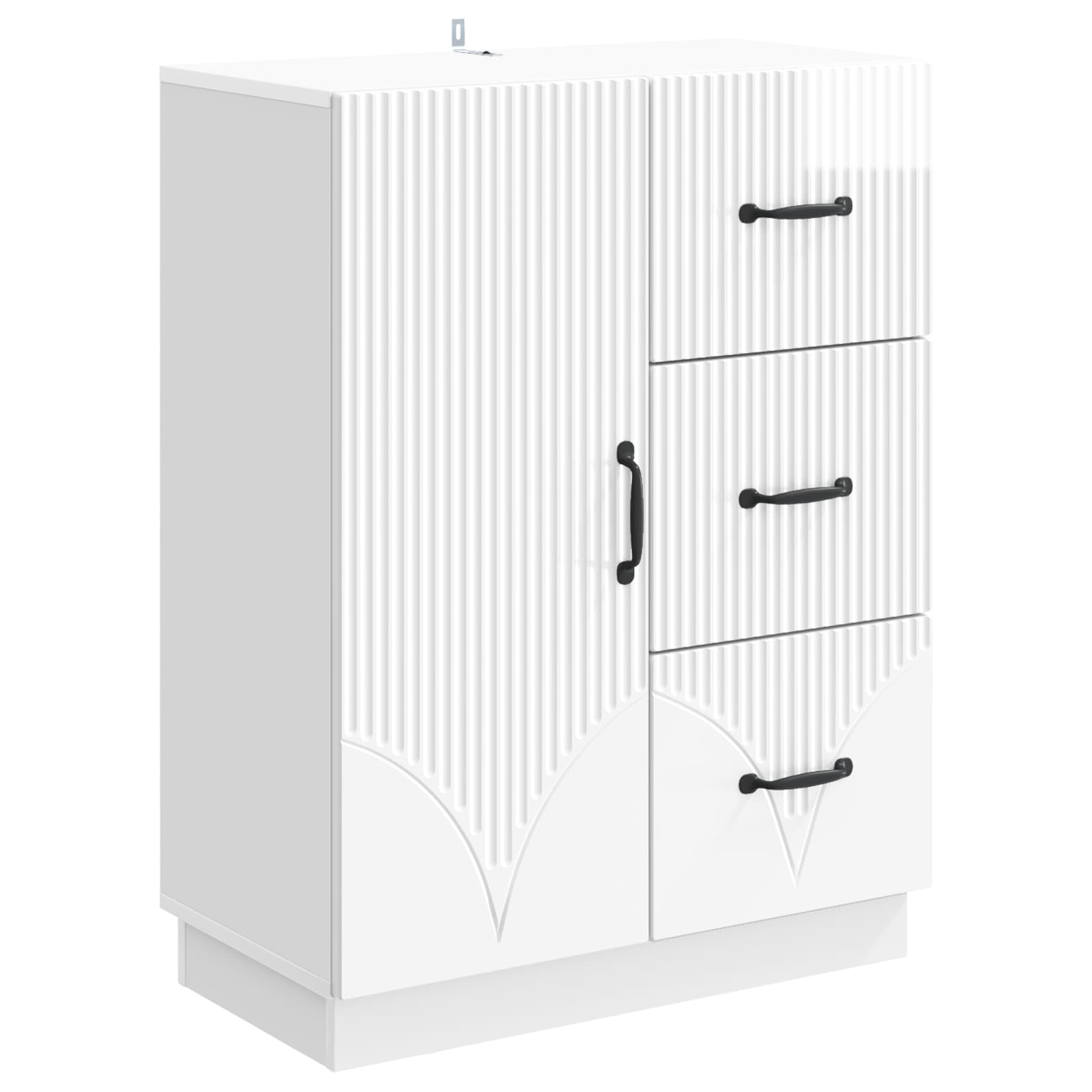 Kreveta s ladicama Bijela visokog sjaja 66 x 34,5 x 87 cm