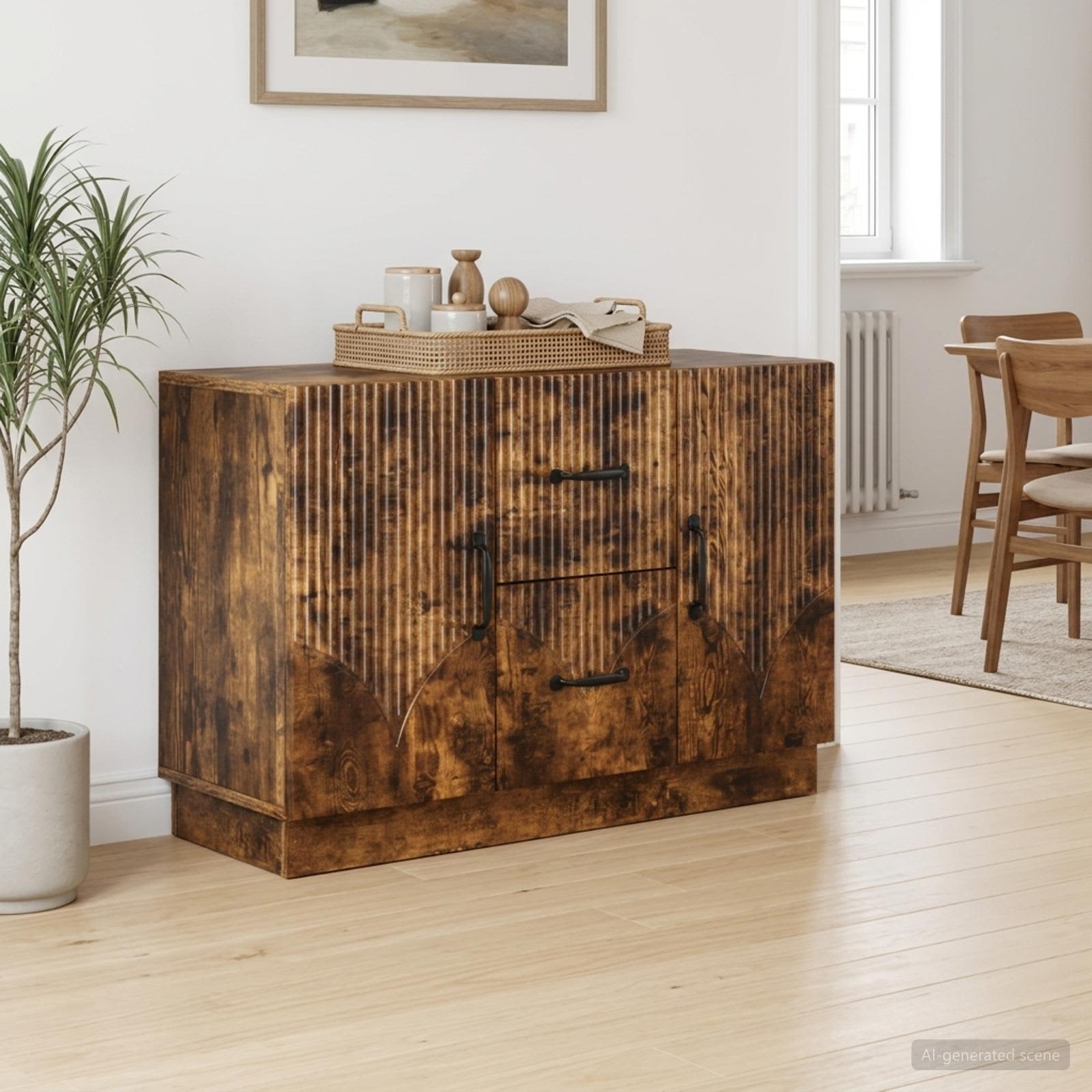 Kreveta Dimljeni hrast 89 x 34,5 x 57 cm Konstruirano drvo
