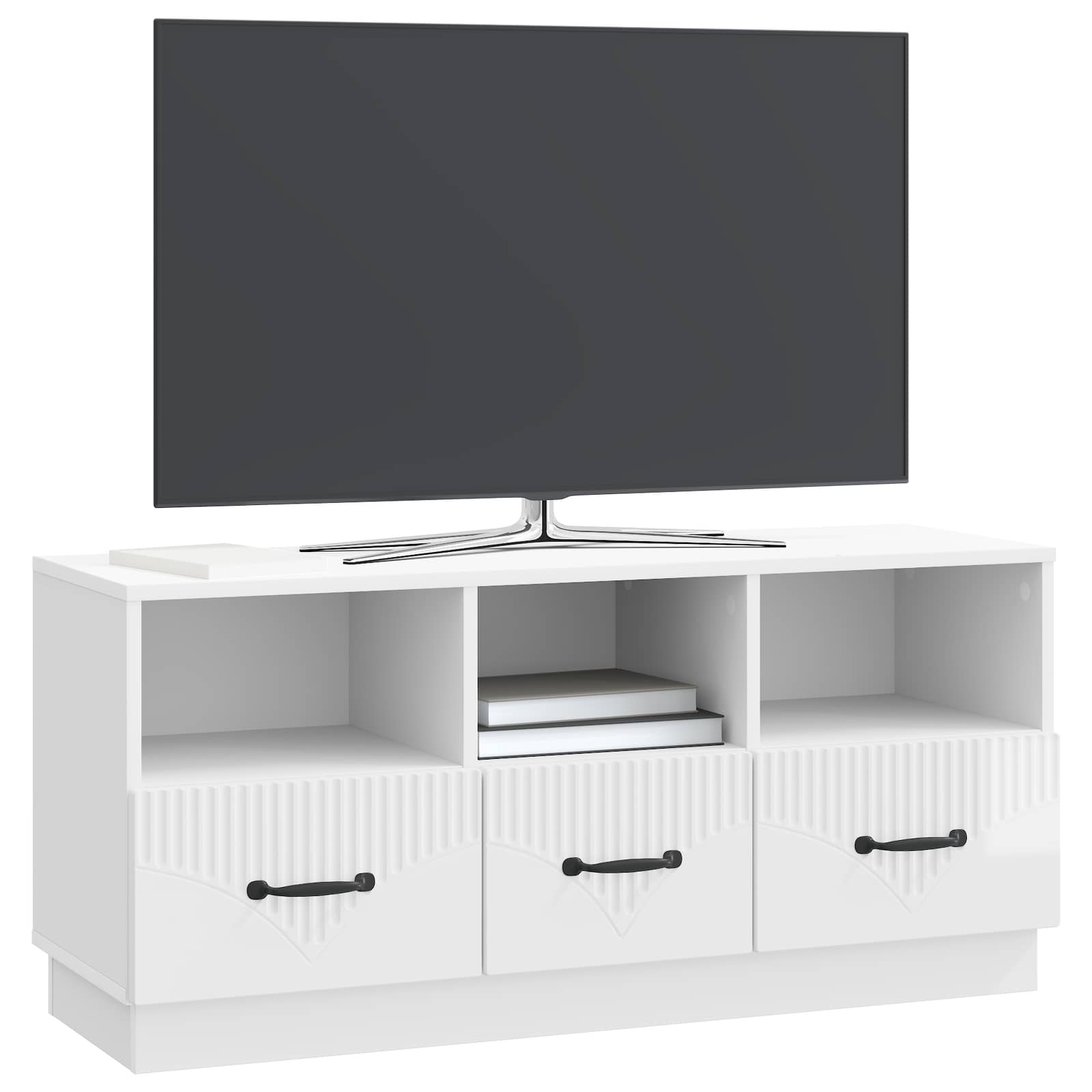 TV ormar s ladicama Bijela visokog sjaja 102 x 34,5 x 47 cm