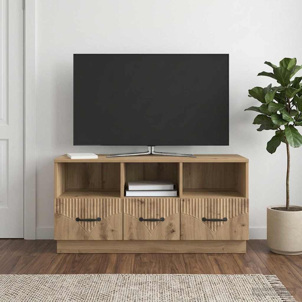 TV ormar 102 x 34,5 x 47 cm Hrast artisan Konstruirano drvo