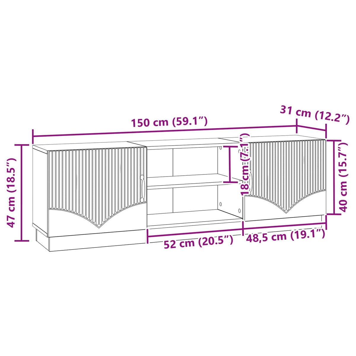 TV ormar Hrast sonoma 150 x 31 x 47 cm Konstruirano drvo