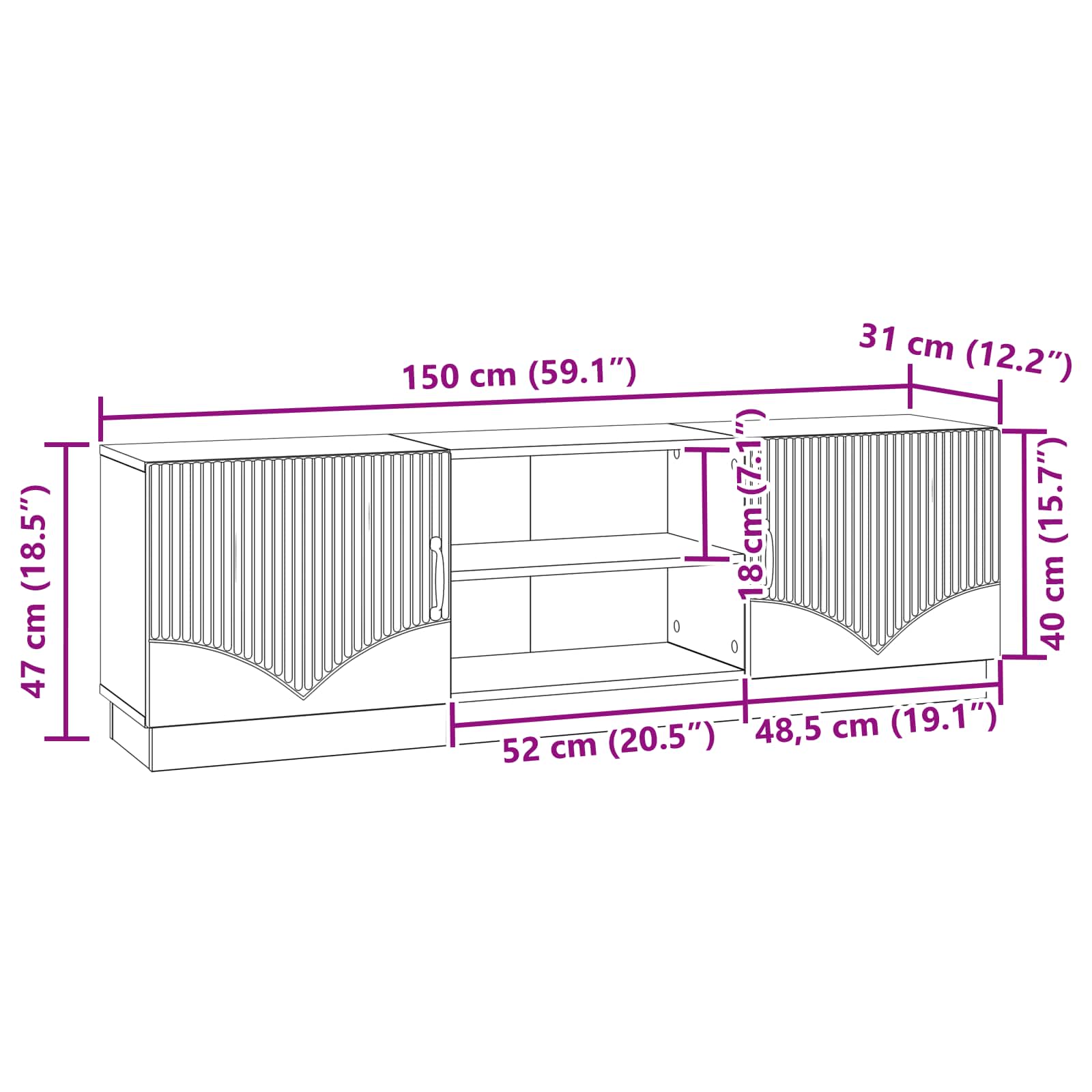 TV ormar Staro drvo 150 x 31 x 47 cm Konstruirano drvo