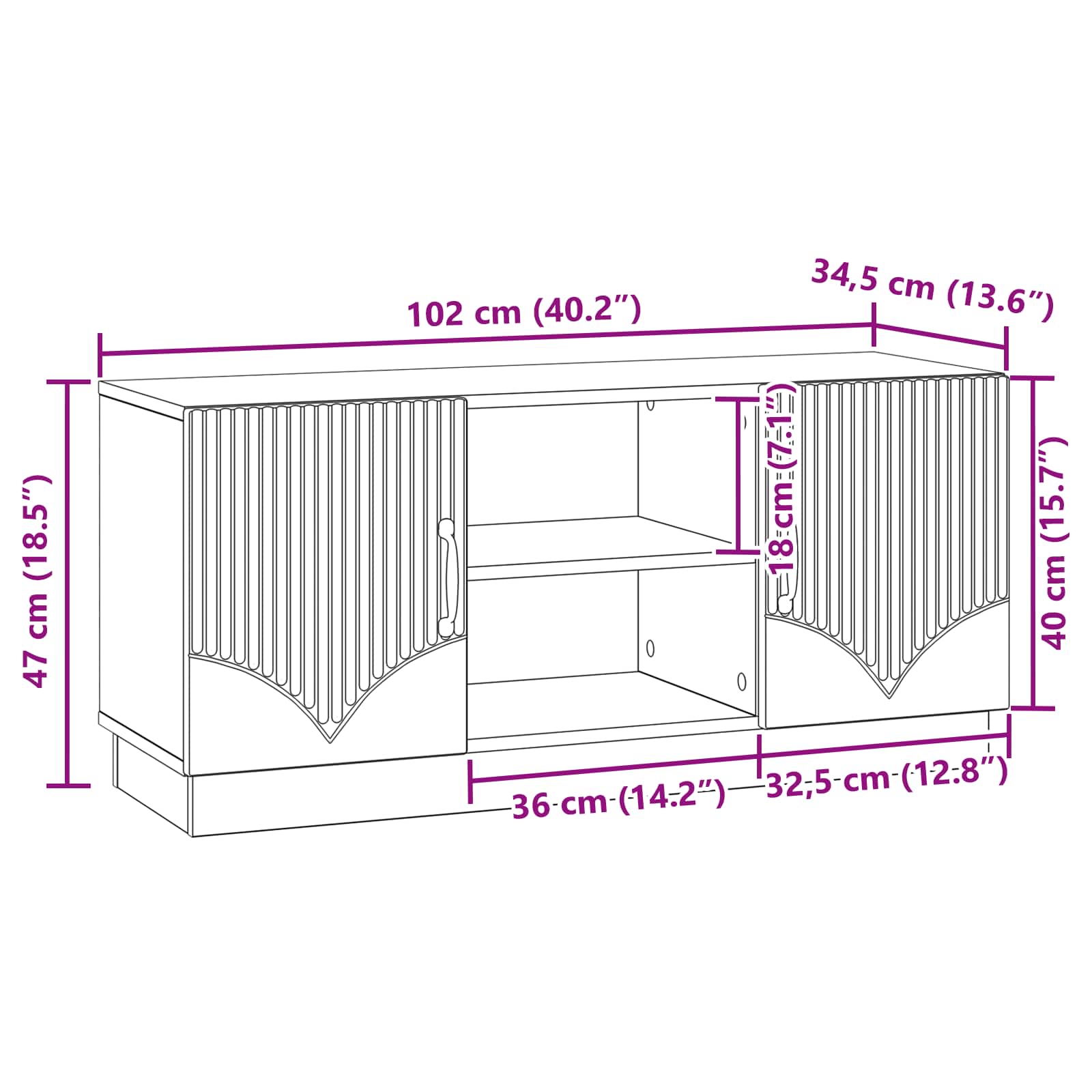 TV ormar Siva sonoma 102 x 34,5 x 47 cm Konstruirano drvo