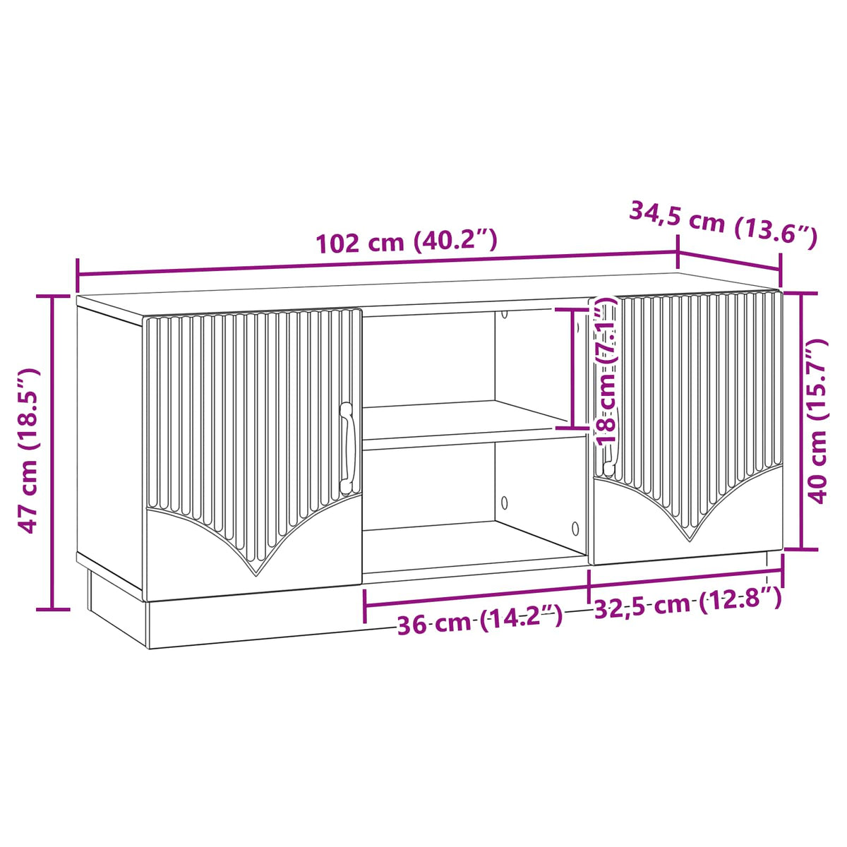 TV ormar Staro drvo 102 x 34,5 x 47 cm Konstruirano drvo