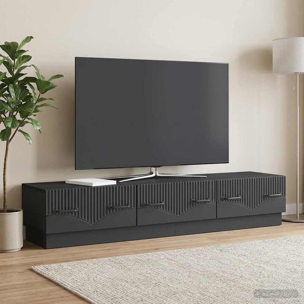 TV ormar s ladicama Crna 147 x 34,5 x 27 cm Konstruirano drvo