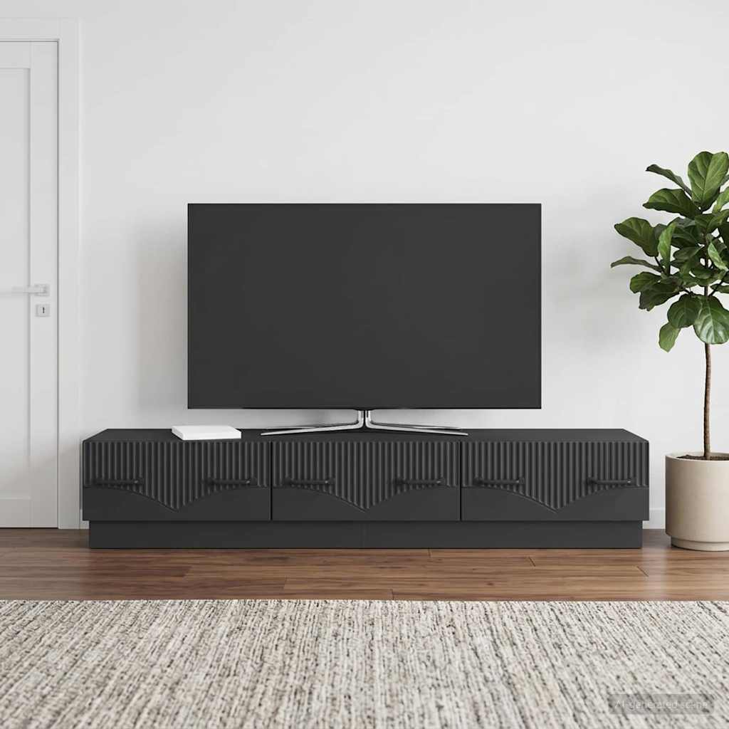 TV ormar s ladicama Crna 147 x 34,5 x 27 cm Konstruirano drvo